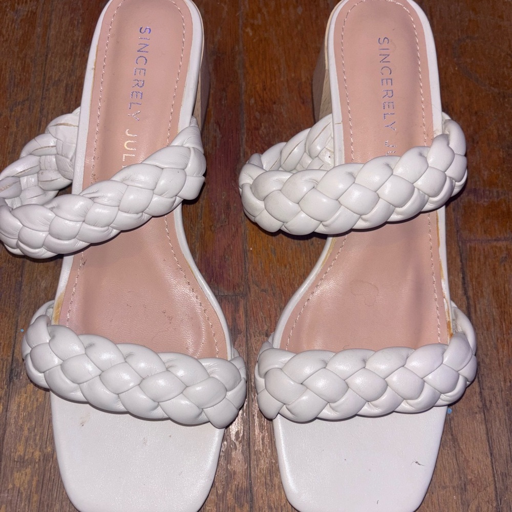Sincerely Jules White Braided Sandals